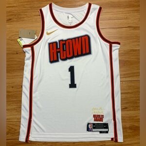 White Amen Thompson H-Town Basketball Jersey